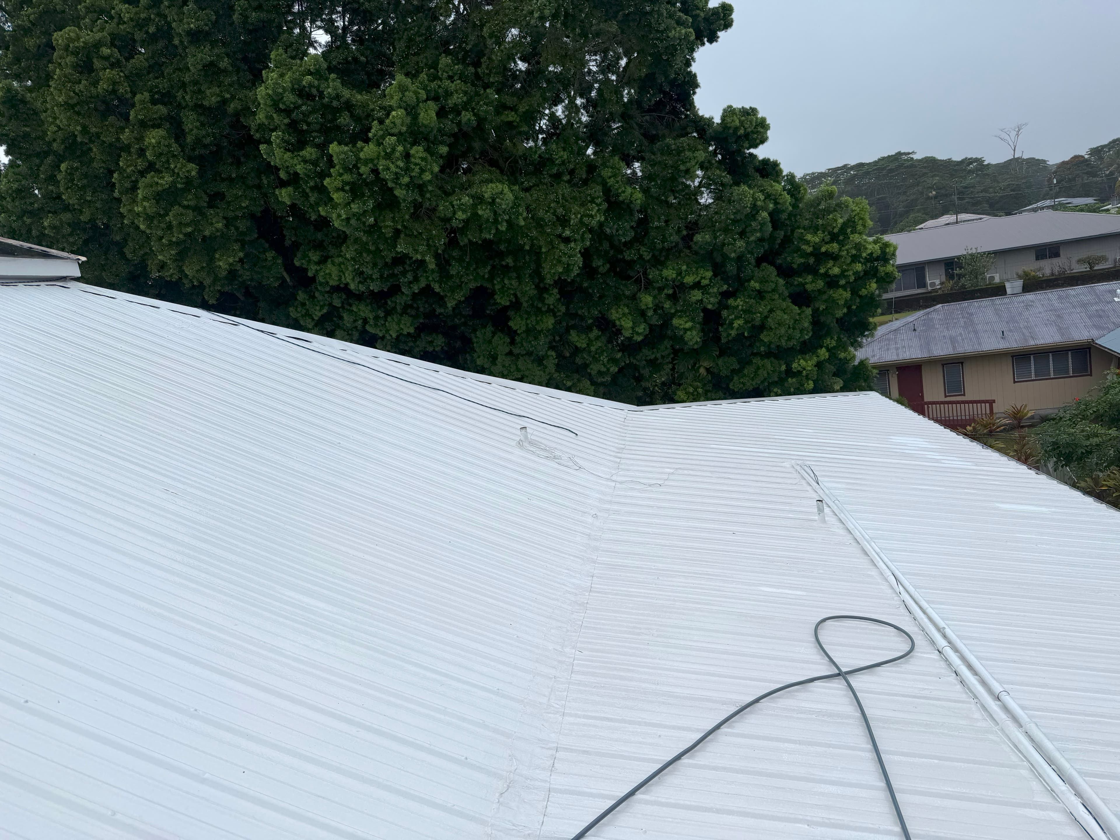 Roof after soft washing on Oahu Hawaii