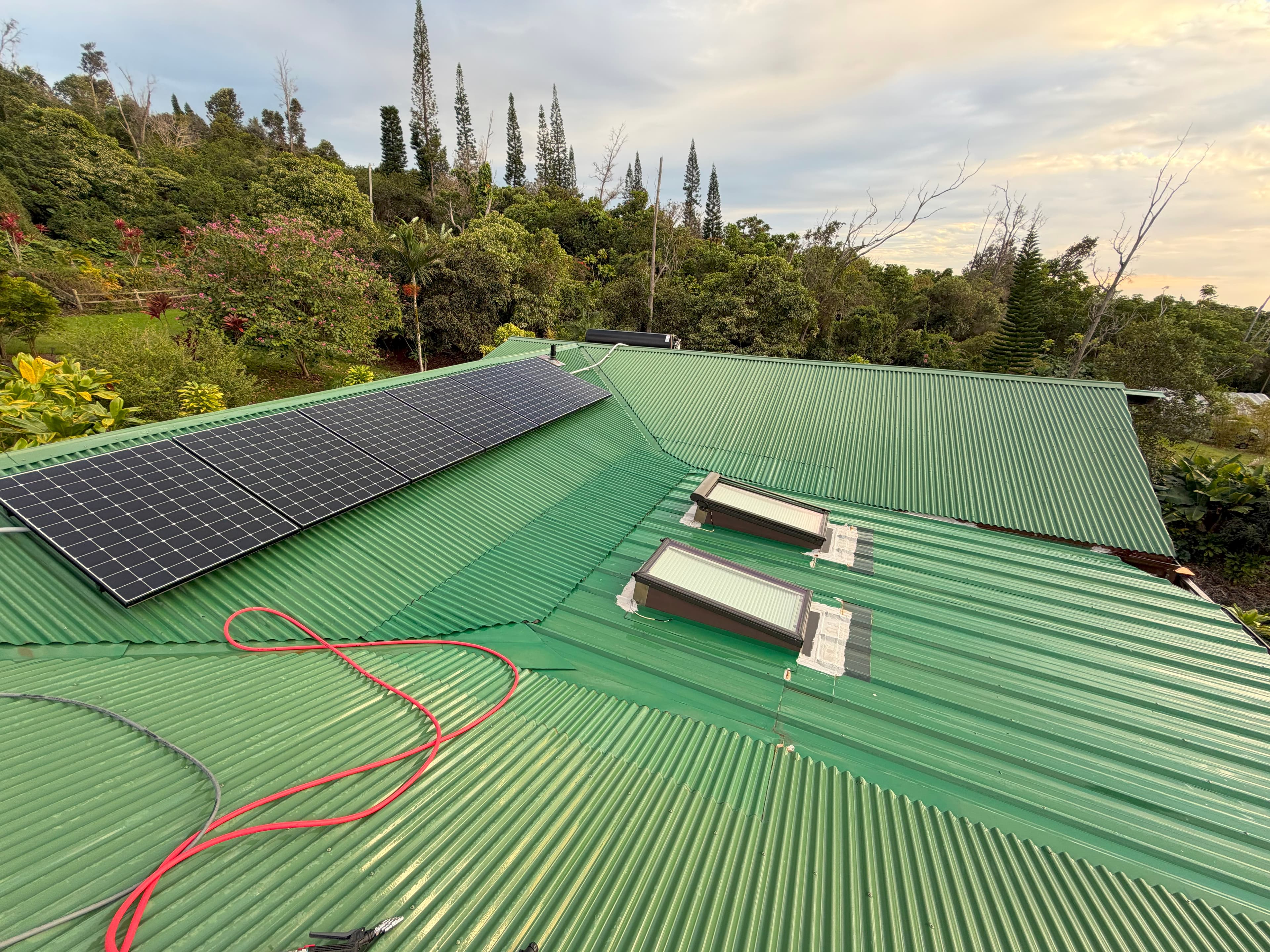 Roof after soft washing service in Oahu Hawaii