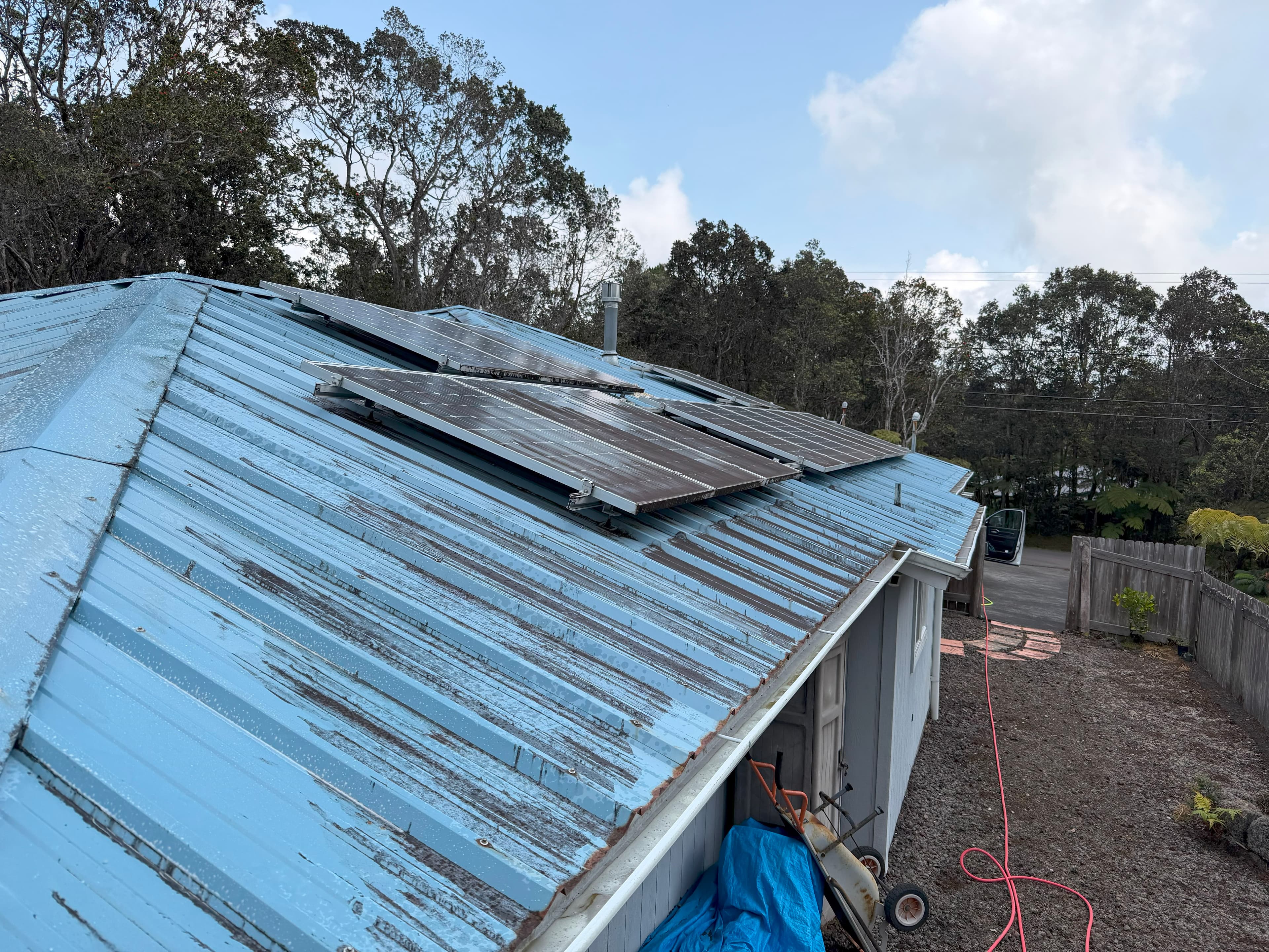 Solar panels before cleaning in Oahu Hawaii